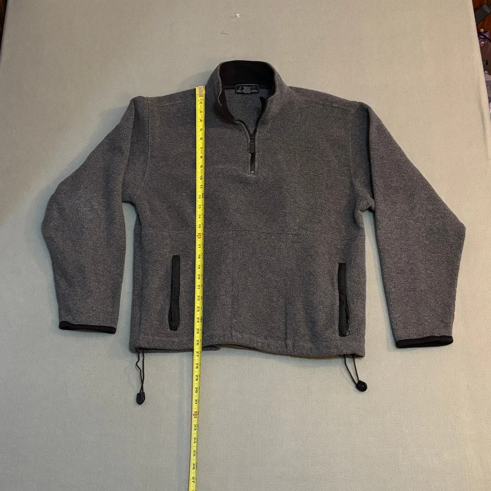 Banana Republic Mens XL Vintage Quarter Zip Fleece Pullover Charcoal Gray Jacket